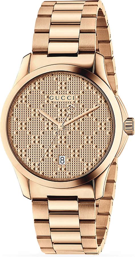 gucci watch pink face|gucci rose gold watch.